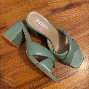 Green sandals